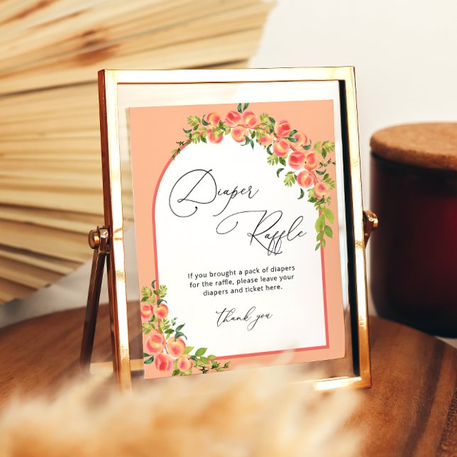 Little Peach Modern Diaper Raffle Poster (Creator Uploaded)