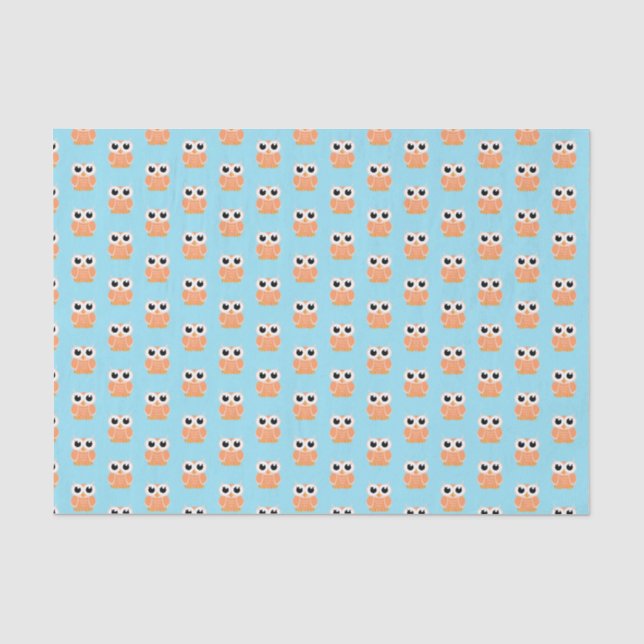 "Little Peach Owl" Tissue Paper (Front)