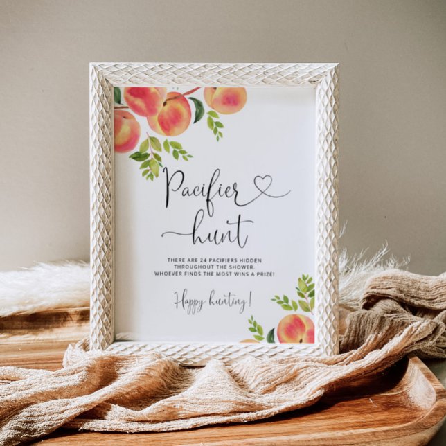 Little peach Pacifier hunt baby shower game Poster (Creator Uploaded)