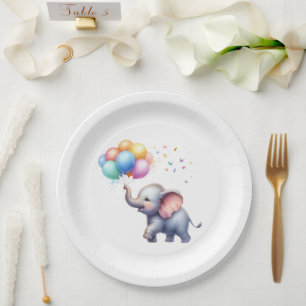 Little peanut baby elephant baby shower paper plate