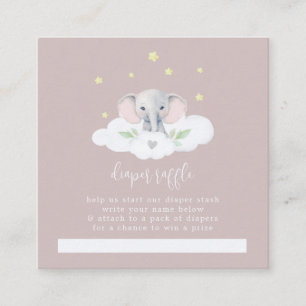 Little Peanut Baby Shower Diaper Raffle Pink Enclosure Card