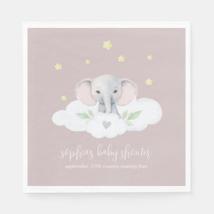 Little Peanut Baby Shower Pink Elephant Napkins