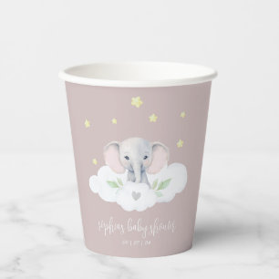 Little Peanut Baby Shower Pink Girl Elephant Paper Cups
