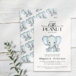 Little Peanut Blue Elephant Baby Shower Invitation<br><div class="desc">Invite friends and family to the baby shower celebration with this modern design.</div>