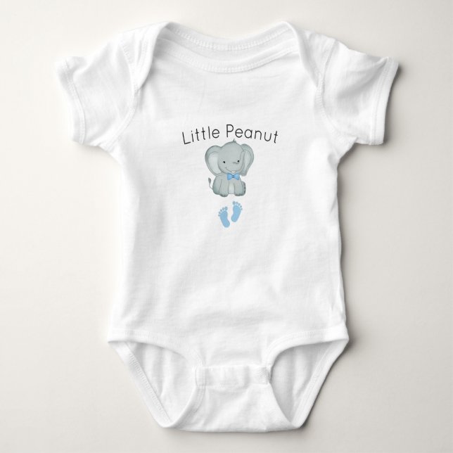 Little Peanut Elephant,baby boy animal lover baby  Bodysuit (Front)