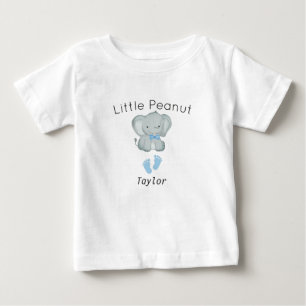 Little Peanut Elephant,baby boy Personalised baby T-Shirt