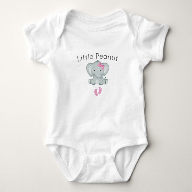 Little Peanut Elephant,baby girl animal lover baby Baby Bodysuit (Front)