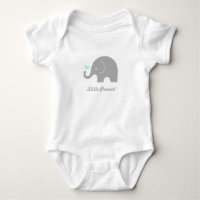 Little Peanut Elephant Baby Romper, Blue Heart