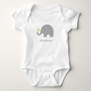 Little Peanut Elephant Baby Romper, Yellow Heart Bodysuit