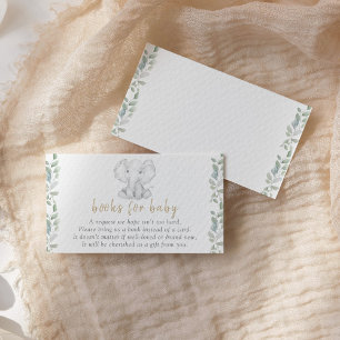 Little Peanut Elephant Baby Shower Books for Baby Enclosure Card
