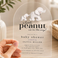 Little Peanut Elephant Baby Shower Invitation