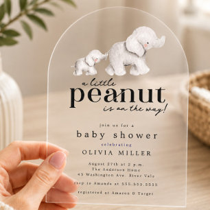 Little Peanut Elephant Baby Shower Invitation