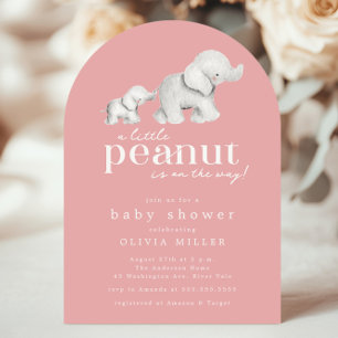 Little Peanut Elephant Baby Shower Invitation