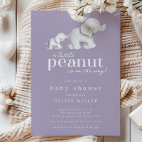 Little Peanut Elephant Baby Shower Invitation