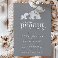 Little Peanut Elephant Baby Shower Invitation