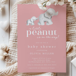 Little Peanut Elephant Baby Shower Invitation