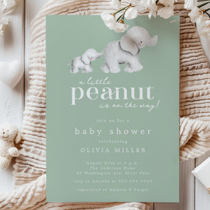 Little Peanut Elephant Baby Shower Invitation