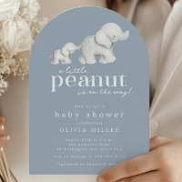Little Peanut Elephant Baby Shower Invitation