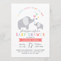 Little Peanut Elephant | Baby Shower | Rainbow
