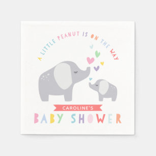 Little Peanut Elephant Baby Shower Rainbow Napkin