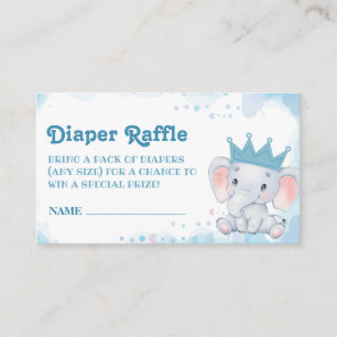 Little peanut elephant Blue Diaper Raffle Ticket  Enclosure Card