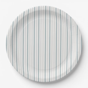 Little Peanut Elephant Blue Striped Baby Shower Paper Plate