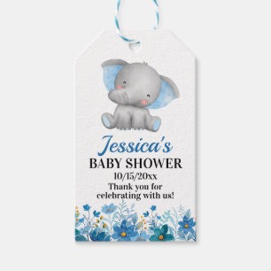 Little Peanut Elephant Boy Baby Shower Guest Favou Gift Tags
