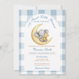 Little Peanut Elephant is on the way Baby Shower Invitation