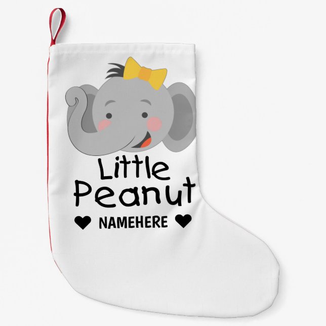 Little Peanut Elephant Small Christmas Stocking (Front)
