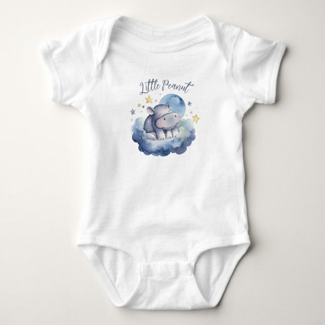 Little Peanut Hippo Baby Shower Bodysuit (Front)