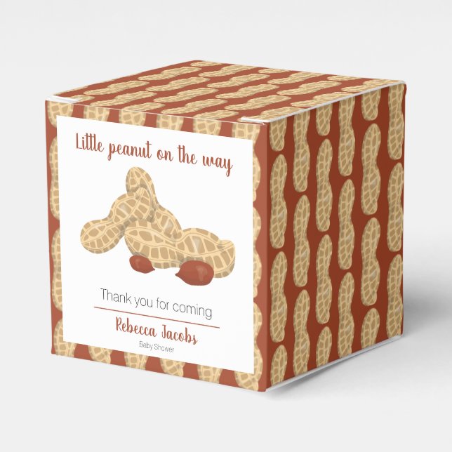 Little peanut on the way thank you favour box (Front Side)