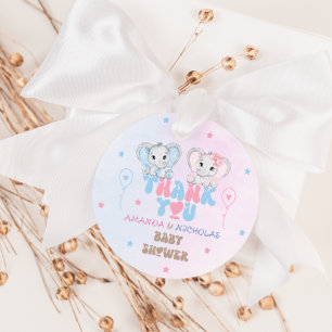 little peanut twins Pink & Blue Thank You  Favour Tags