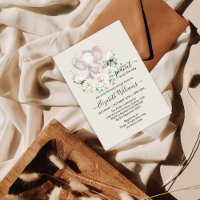 Little Peanut Watercolor Floral Elephant 