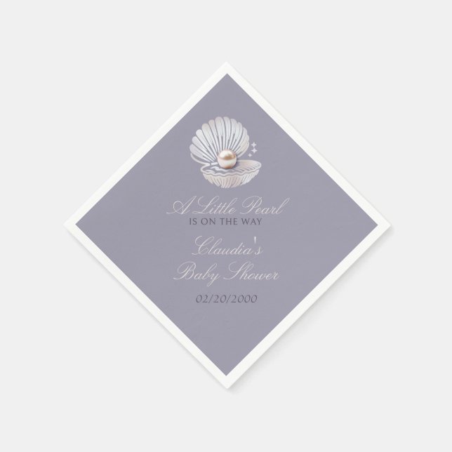 Little Pearl Baby Shower Napkin (Corner)
