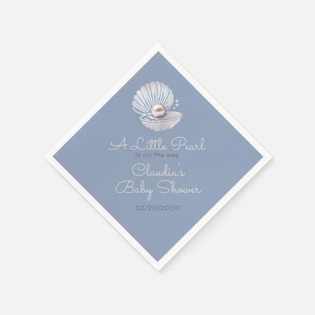 Little Pearl Baby Shower Napkin (Corner)