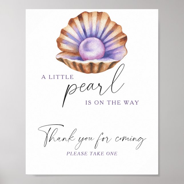 Little Pearl Baby shower - Thank you for coming Poster (Front)