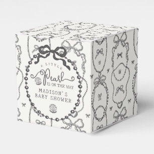 Little Pearl Black Coquette Bow Baby Shower Favour Box