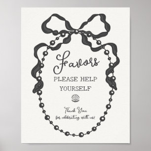 Little Pearl Black Coquette Bow Favors Poster