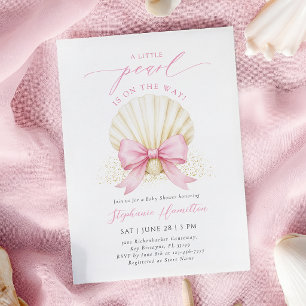 Little Pearl Coquette Baby Shower Invitation