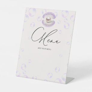 Little Pearl Menu Baby Shower Pedestal Sign