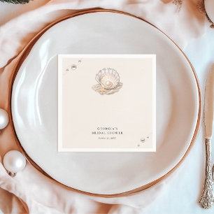 Little Pearl Ocean Beach Seashell Girl Baby Shower Napkin