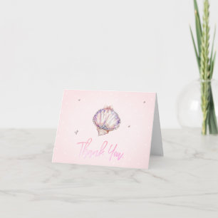 Little Pearl Seashells Diamonds Dots  Thank You Card