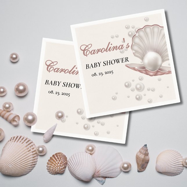 little pearl under the sea baby shower napkin (Creator Uploaded)