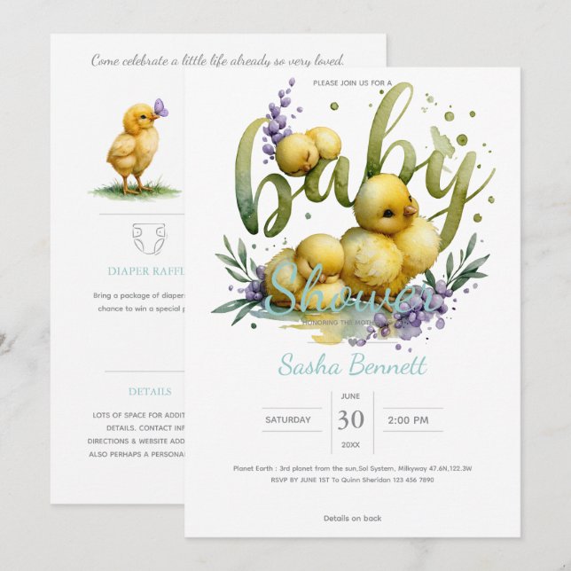 Little Peep & Co. | Baby Shower Invitation (Front/Back)