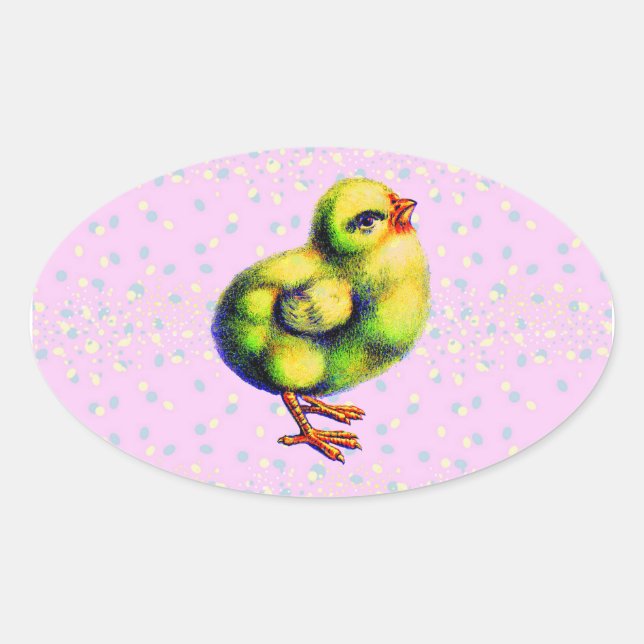 Little Peep's Easter Oval Sticker (Front)