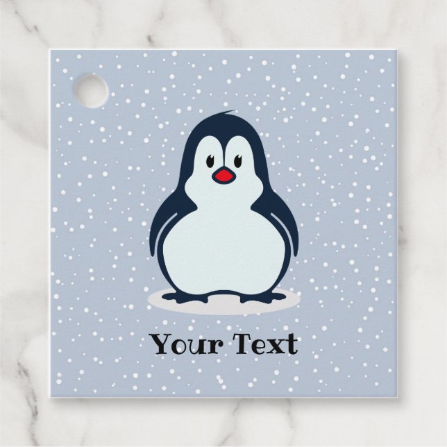 Little Penguin Design Favour Tag (Front)