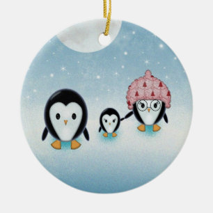 Little Penguin Family Christmas Ornament