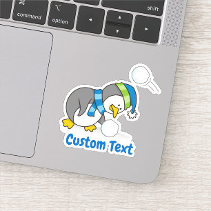 Little penguin getting a snow