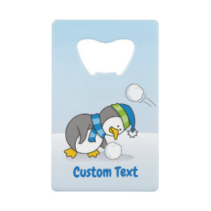 Little penguin getting a snow ball credit card bot
