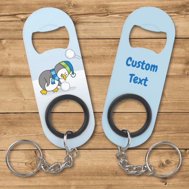 Little penguin getting a snow ball keychain bottle (Creator Uploaded)